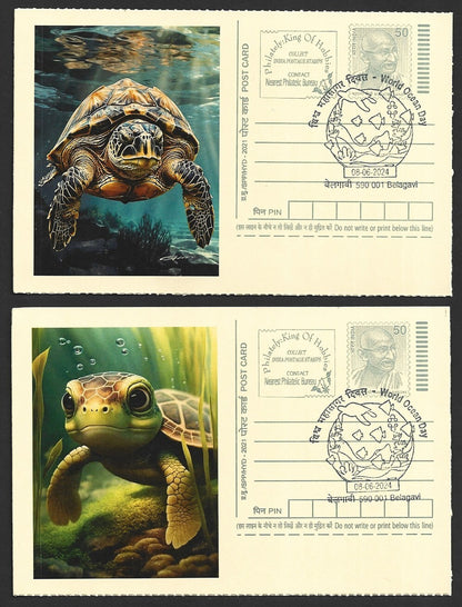 India 2024 World Ocean Day cards TORTOISE (9)
