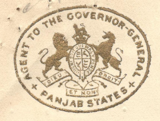 India 1934 crested letter AGENT TO THE GOVERNOR GENERAL / PANJAB STATES