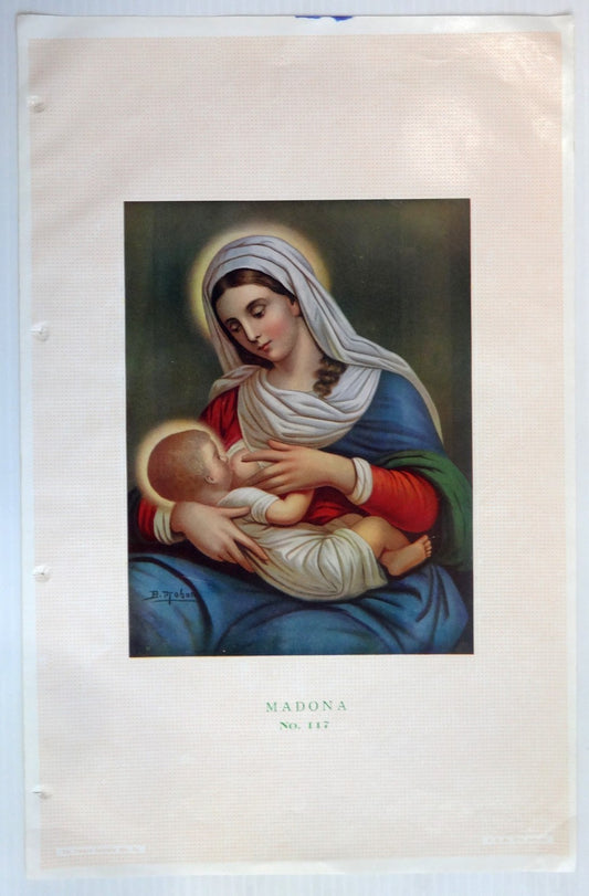 India 1951 Calendar sample MADONA Madonna 11.5”x18”