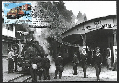 India 2013 50 Year of Railway Worshops maxi card The Ghum Railway Station