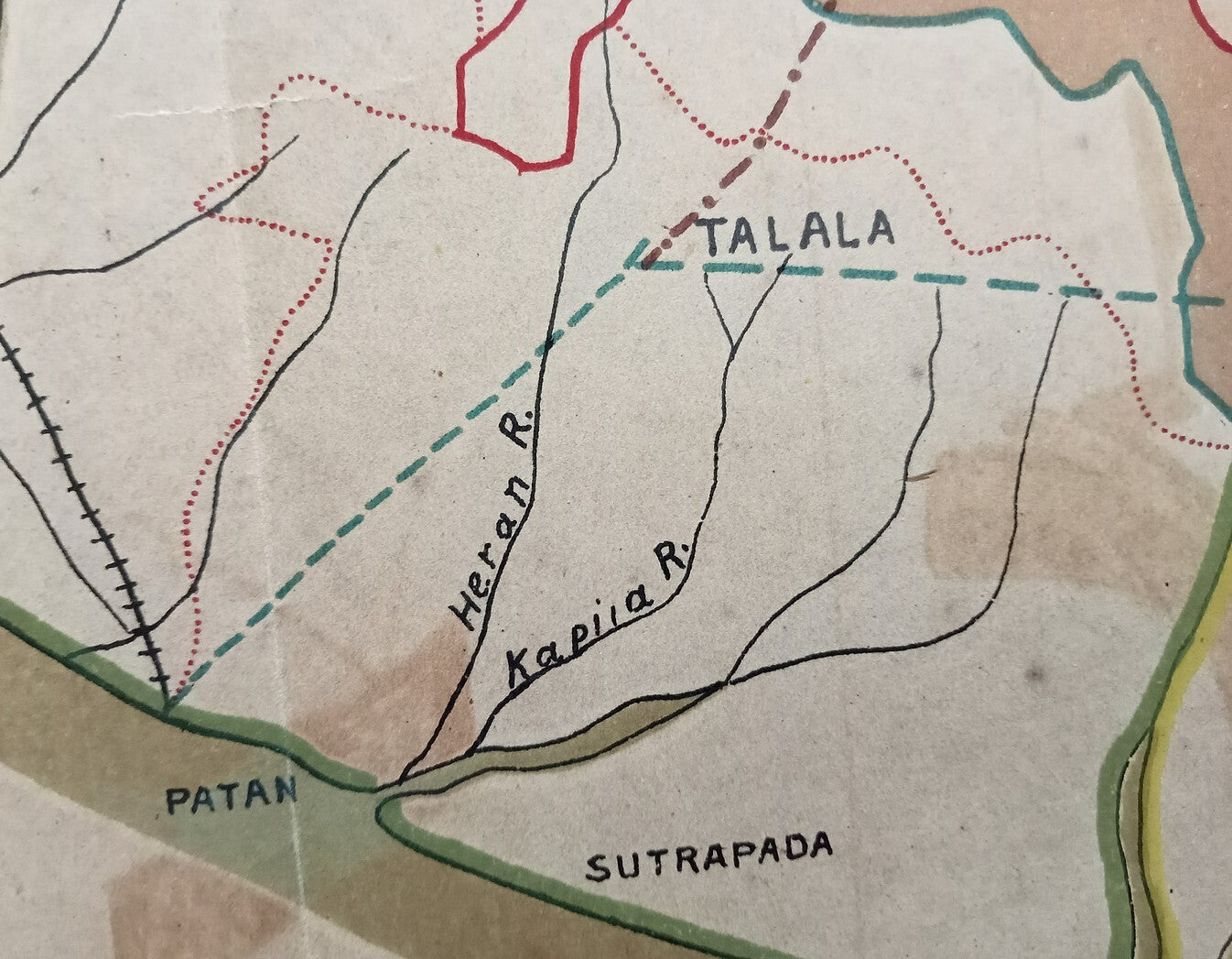 AOP India 1917 MAP of Junagadh State 33x45cm