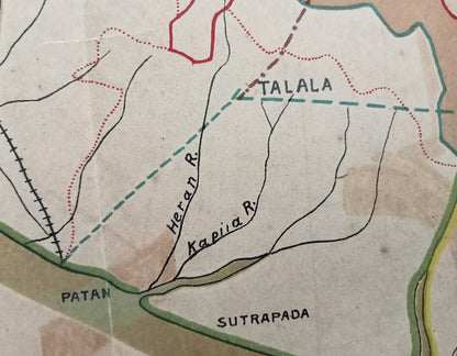 AOP India 1917 MAP of Junagadh State 33x45cm