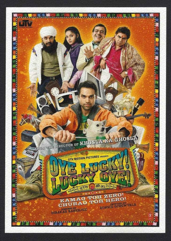 AOP India Bollywood publicity card OYE LUCKY, LUCKY OYE! Abhay Deol