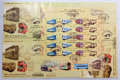 AOP India 2017 Transport set of 6 sheetlet on 6 FDC First Day covers