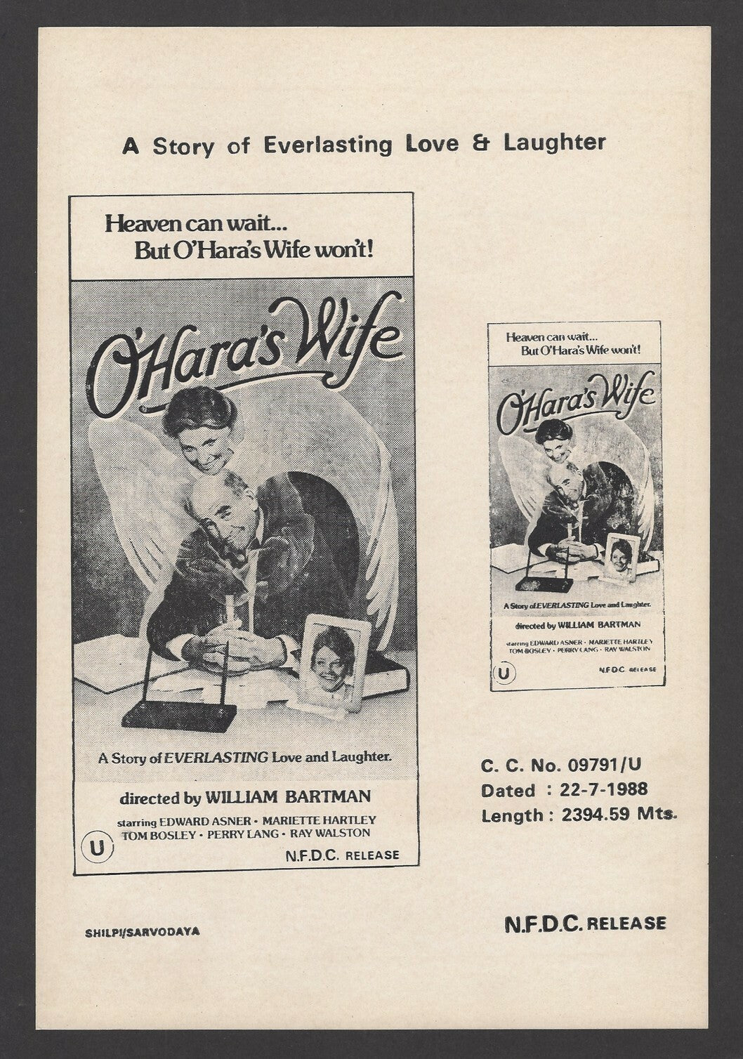 Hollywood Publicity cards for India – Romantic movies