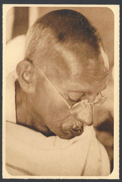AOP India full back pictorial 50p Gandhi postal card GANDHI