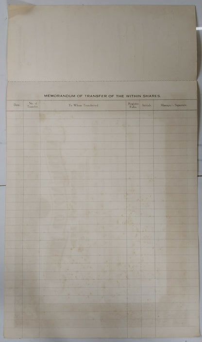 India 1930s KURWAI MOTOR TRANSPORT COMPANY LTD. share cerificate