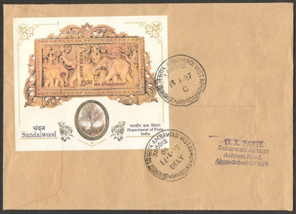 (AOP) GANDHI India 2007 Satyagraha Centenary Special Speed Post cover with label