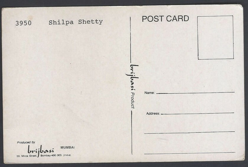 AOP India Bollywood SHILPA SHETTY vintage postcard 