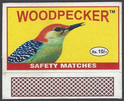 AOP India LARGE Matchbox outer WOODPECKER