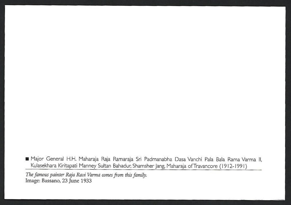 India 2010 Princely States maxi card - Rama Varma II Maharaja of Travancore
