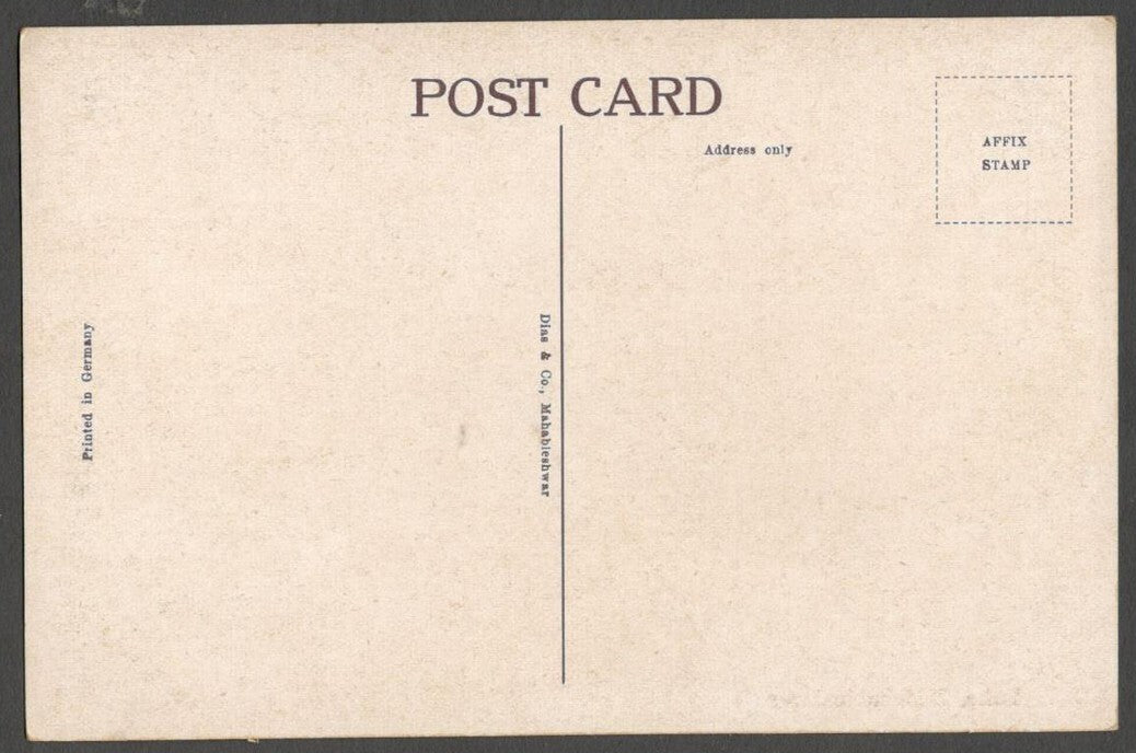 AOP India vintage colour postcard Lake, Mahableshwar, printed in Germany