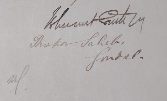 AOP India 1900 letter signed Maharaja of Gondal Bhagwatsinhji