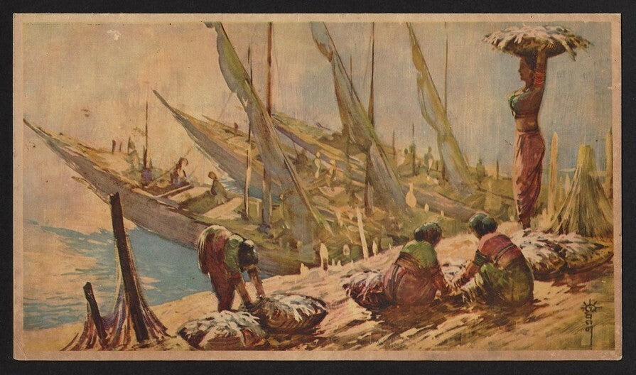 India vintage artistic prints, etc (5)