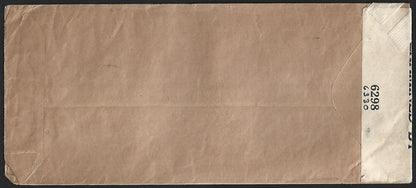 (AOP) India WW2 KGVI 1942 censored cover to US