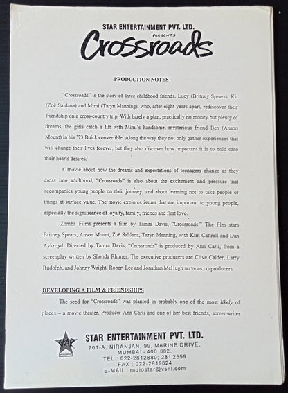 Britney Spears India visit promoter's file incl. tickets, promotional items etc