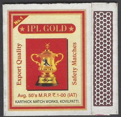 AOP India Matchbox outer IPL GOLD Cricket