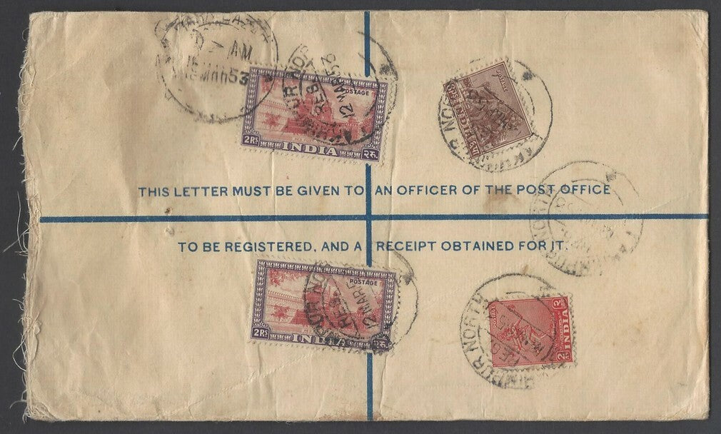 AOPIMT India 4a+2a registered envelope uprated 4R2a6p