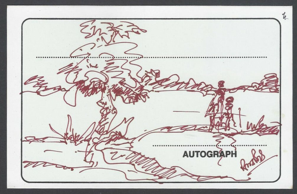 AOP Biswajit Mondal, Artist pen sketch on autograph card India