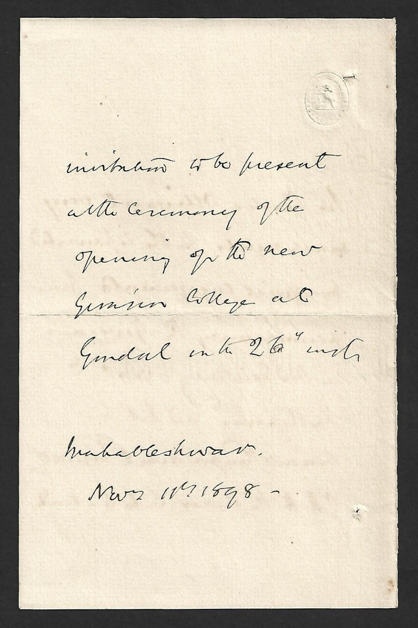 AOP India 1898 crested letter - Sir Olivant