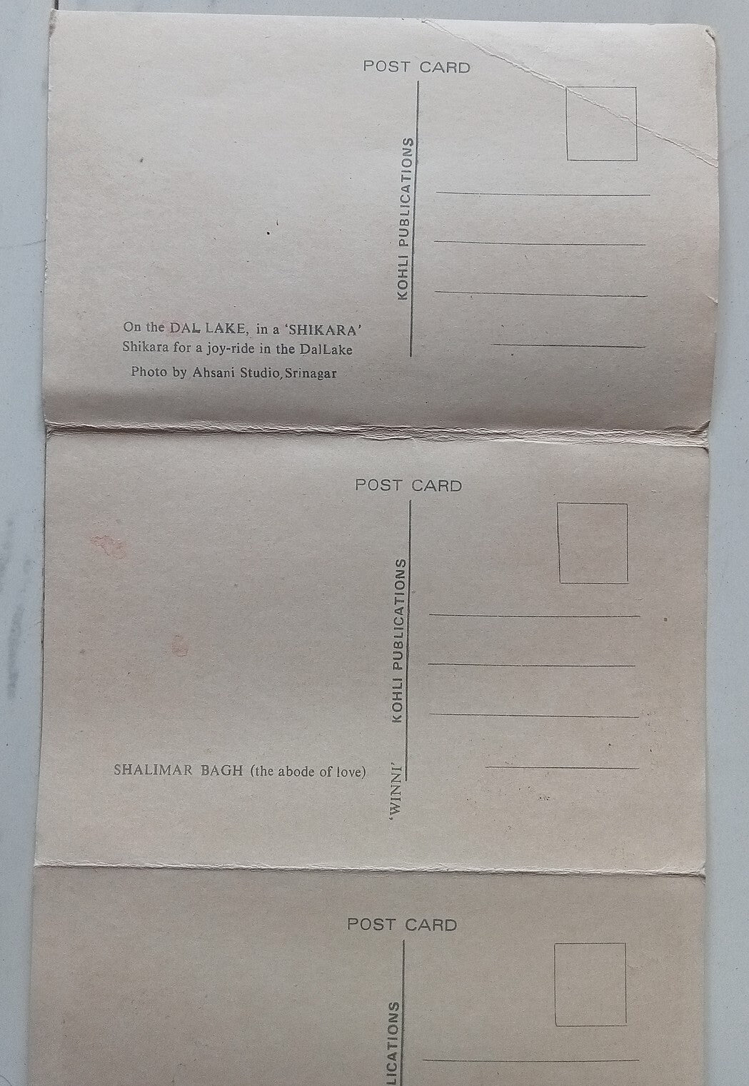 (AOP) India - Kashmir vintage folder with 10 postcards