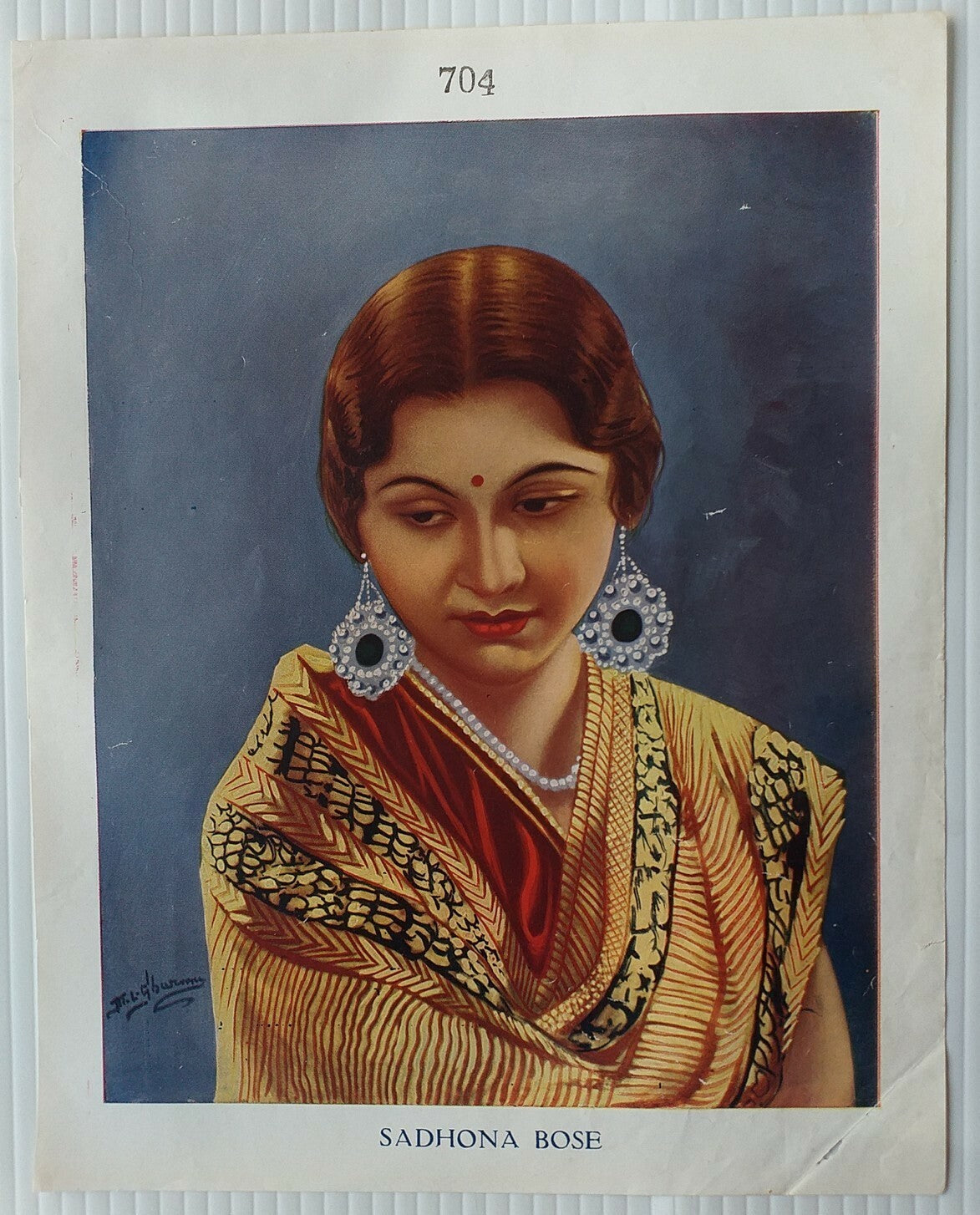 India Bollywood 1930s poster Sadhana Bose 9” x 11”