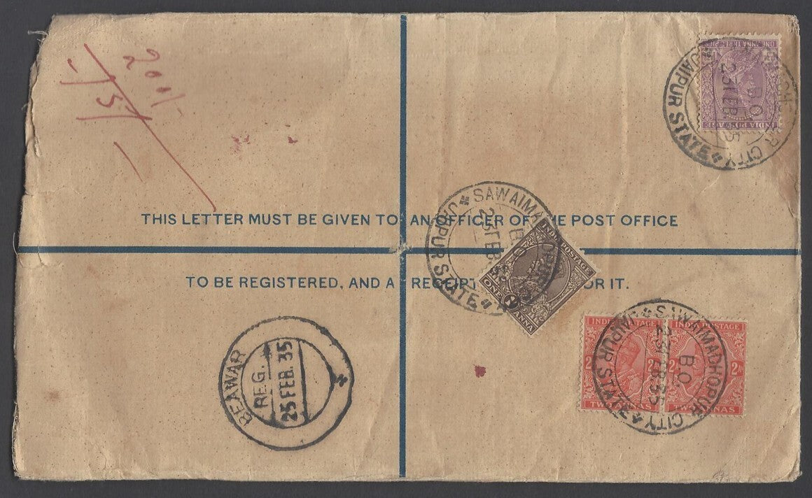 AOP India KGV/KGVI registered envelope usages (7)