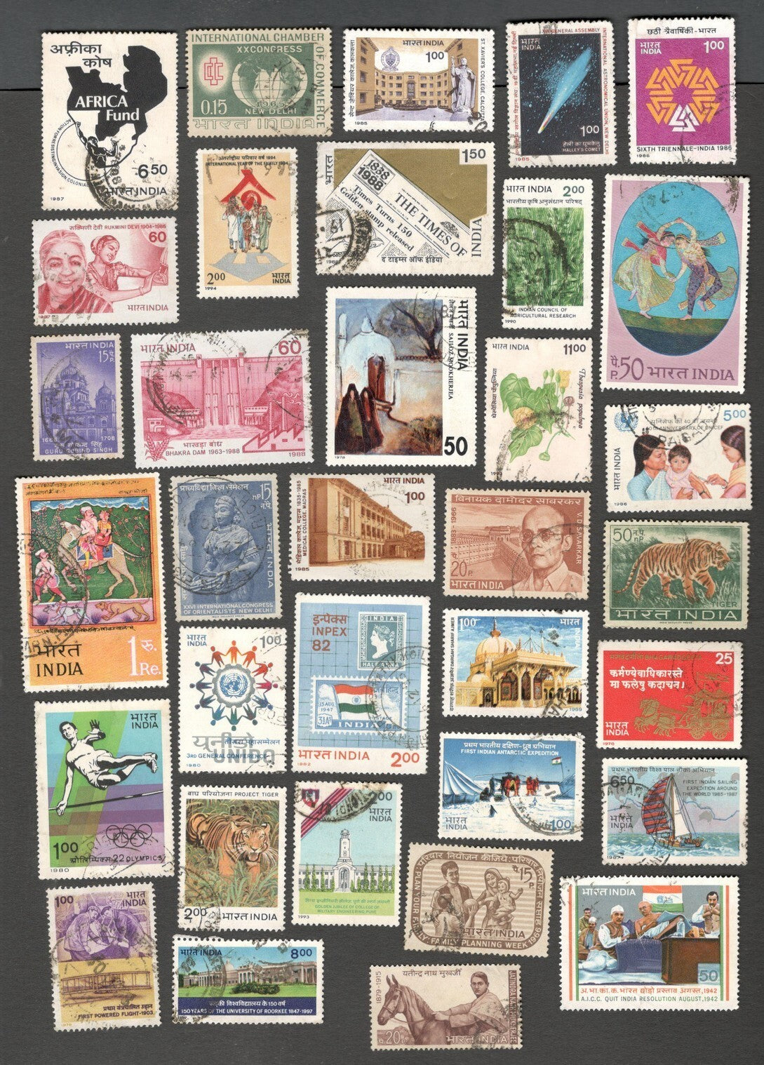 AOP India collection of large 1000+ different commemorative stamps