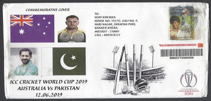 AOP India 2019 CRICKET World Cup Australia vs Pakistan Special cover