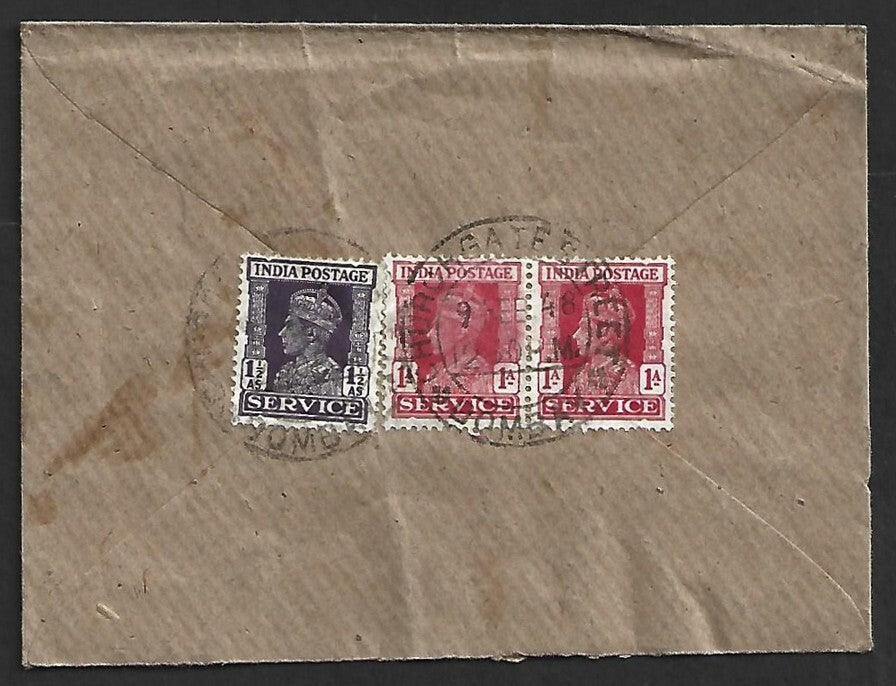 AOP India KGVI OHMS 1946 cover to London, UK