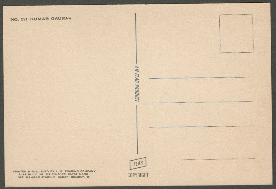 India Bollywood vintage postcard with facsimile signature KUMAR GAURAV ELAR 521