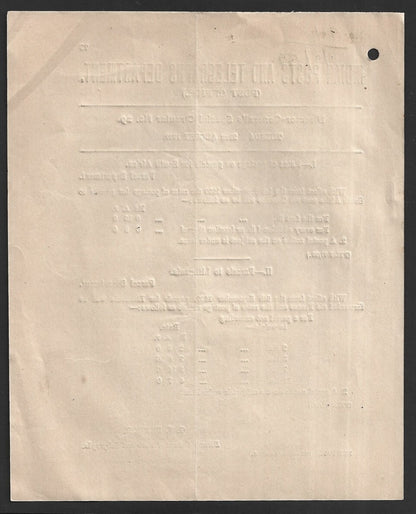 India 1939 POSTAL NOTICE - Parcels to South Africa & Lithuania