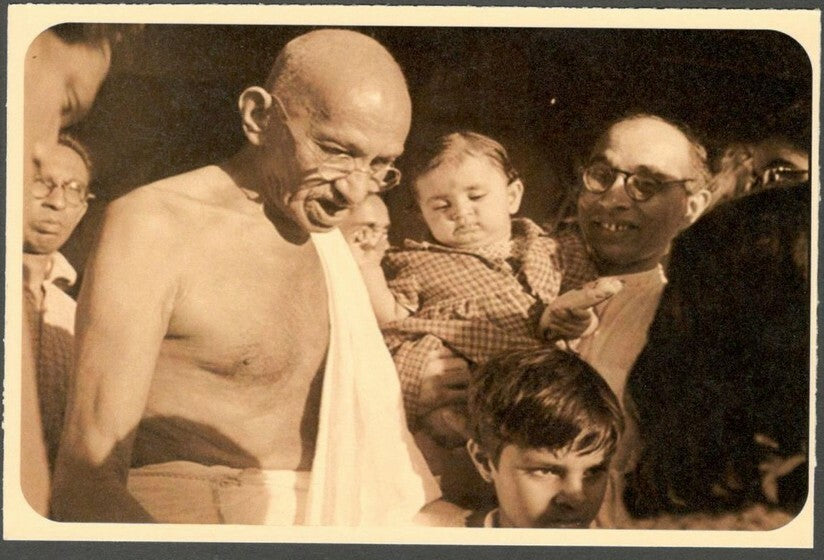 AOP India full back pictorial 50p Gandhi postal card GANDHI 