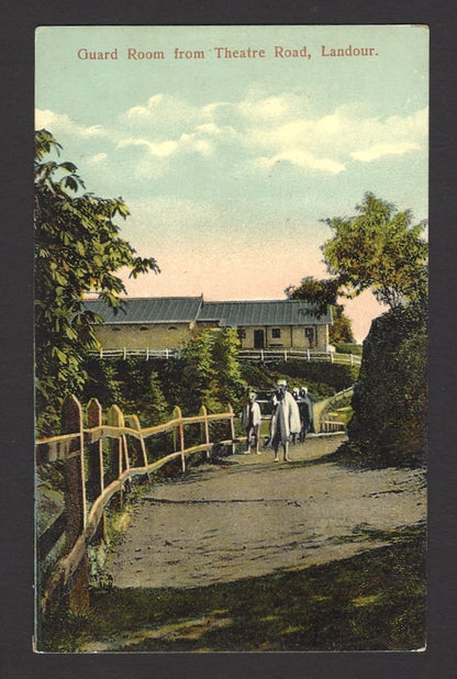 Guard Room from Theater Road Landour India vintage colour postcard