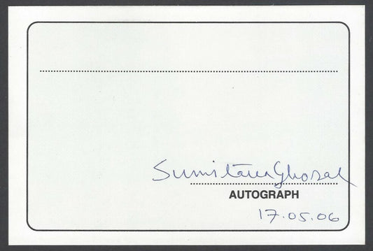 AOP India Sumitara Ghosal, Poet signed autograph card