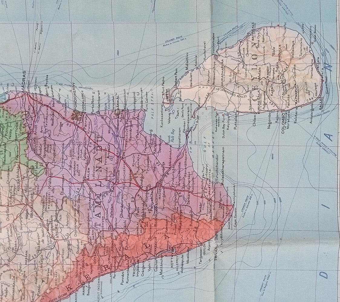 Survey of India 1972 large canvas map India & Adjacent Countries 64" x 72"