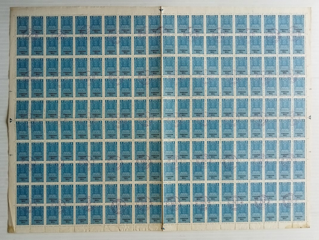 AOP India revenues : Foreign Bill Capitals 1R complete sheet of 200 used