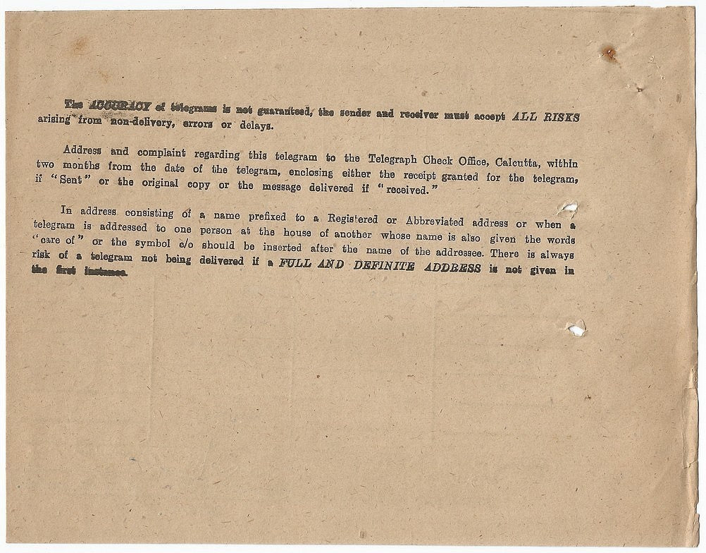 India 1946 telegram from Maharaja Laxman Singhji Dungarpur & signed response