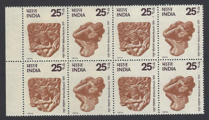 India 1974 Centenary of Mathura Museum se-tenant block of 4 MNH