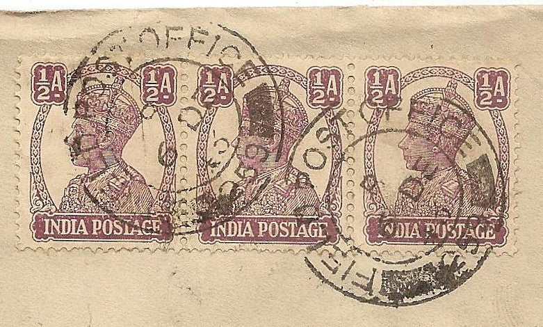 WW2 British Army FIELD POST OFFICE 259 (Bombay) 1943 cover w India stamps