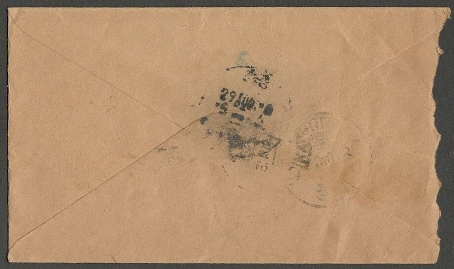 AOPIMT India Jaipur 1942 cover with horseshoe "POSTAGE DUE/S.JAIPUR H.O./1 ANNA"