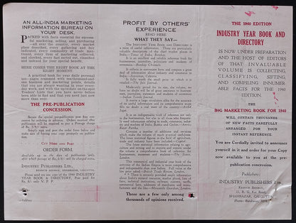 AOP India correspondence - INDUSTRY YEAR BOOK & DIRECTORY 1939
