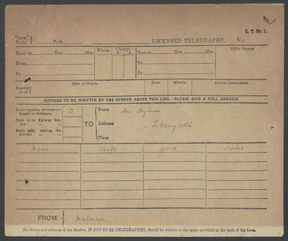 India Maharaja Orchha to Maharaja Gondal 1931 telegram & reply