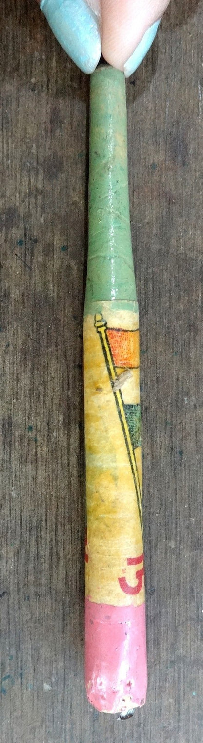 India vintage wooden pictorial pen (no nib) showing Nehru