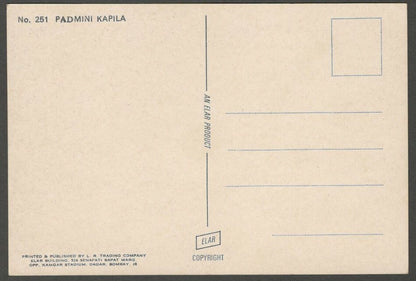 India Bollywood vintage postcard wth facsimile signature PADMINI KAPILA ELAR 251