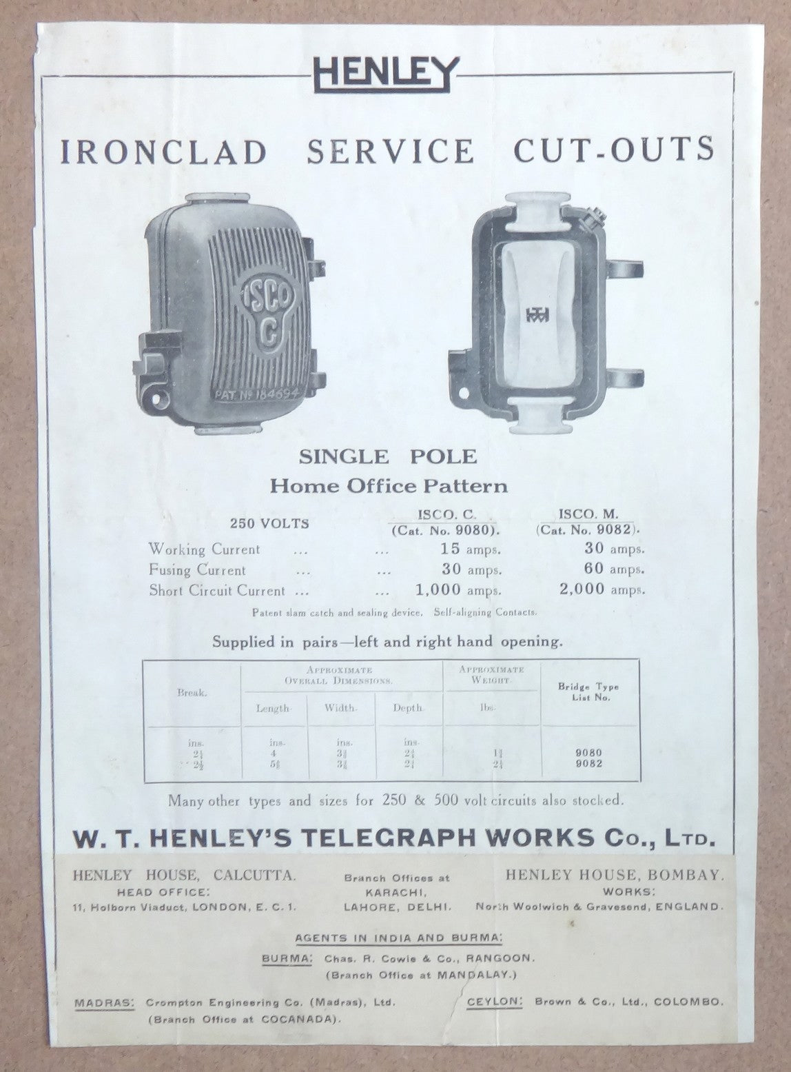 India 1920s Henley's Telegraph Works Calcutta advertisements