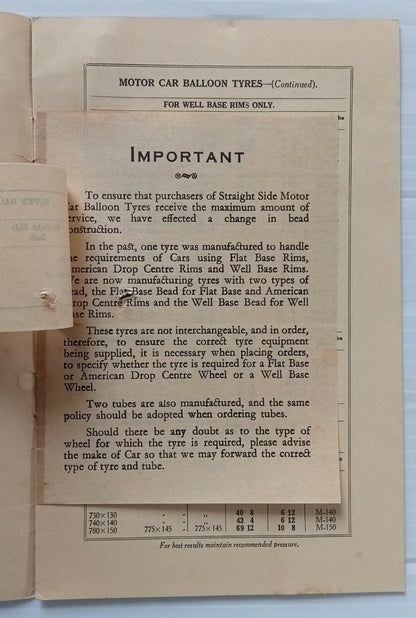 AOP india Feb 1935 GOODYEAR India Tyres Price List 