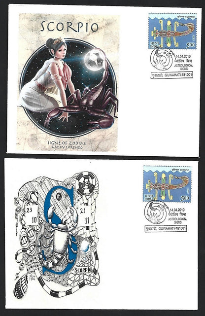(AOP) India 2010 Zodiac SCORPIO private FDCs (3)