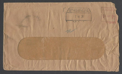AOPIMT India Bombay 1928 bicolour meter cover BES&T Co.