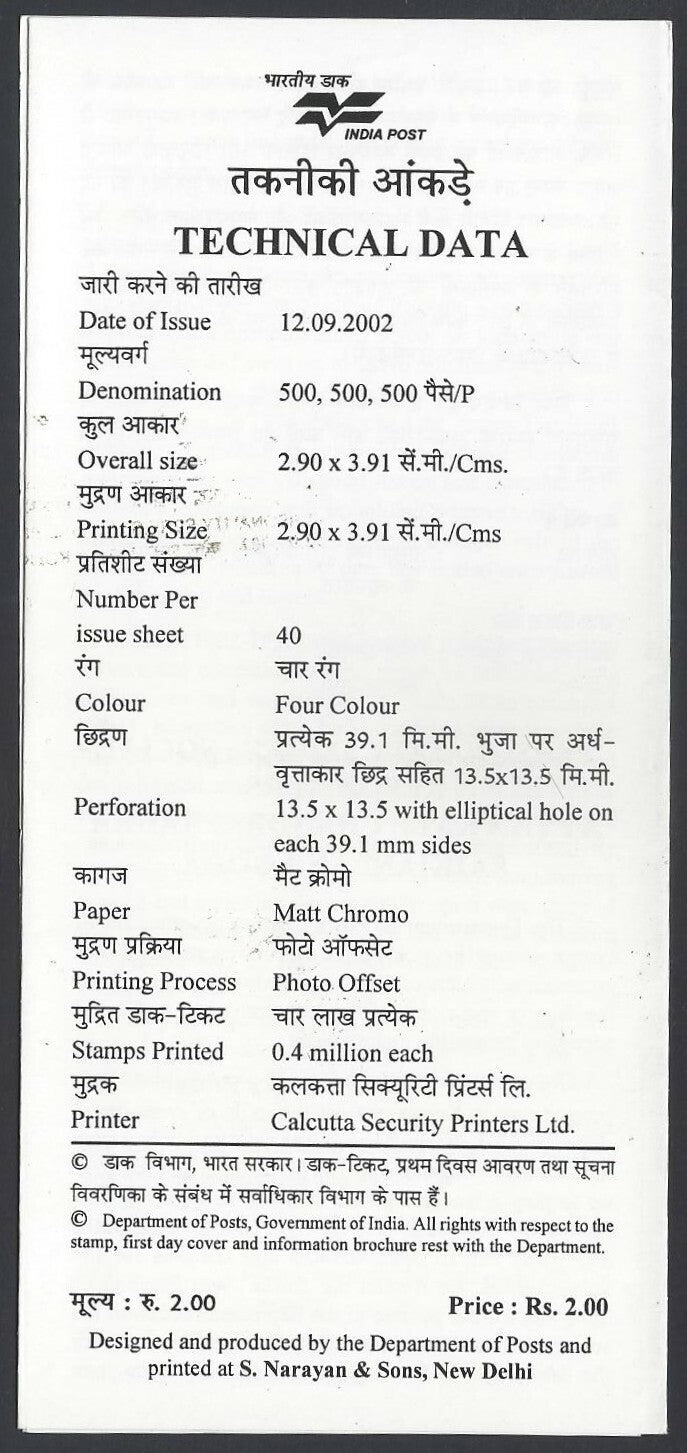 India 2002 Personality Series : Social Reformers used brochure